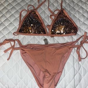 Light pink sequin bikini